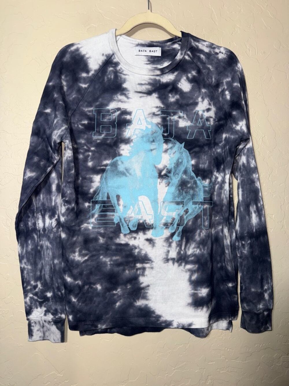 Baja East Wild Horses Tie-Dye 100% cotton Crewneck t shirt